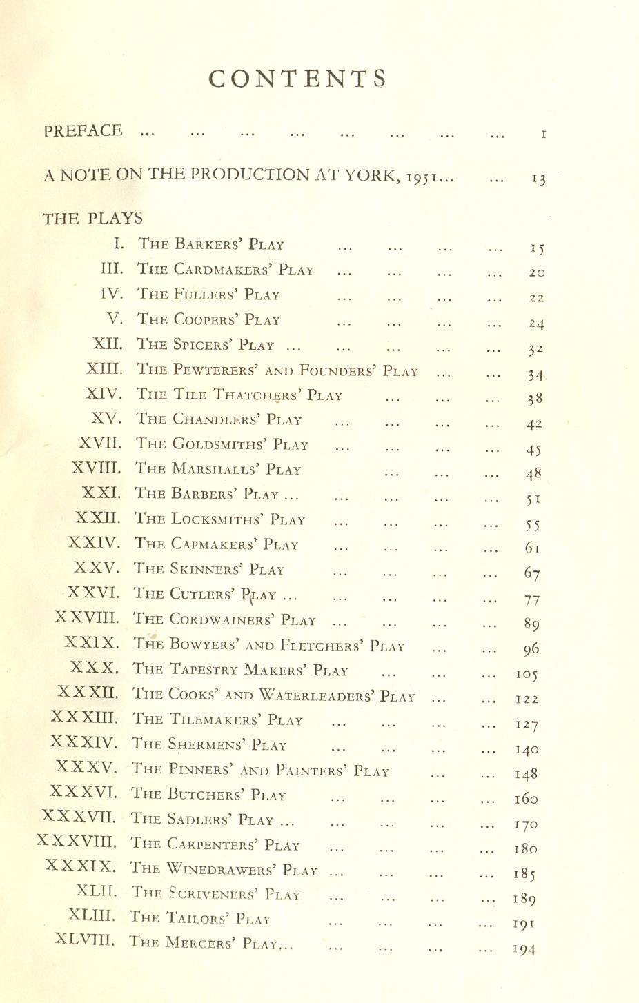 1951 book Contents