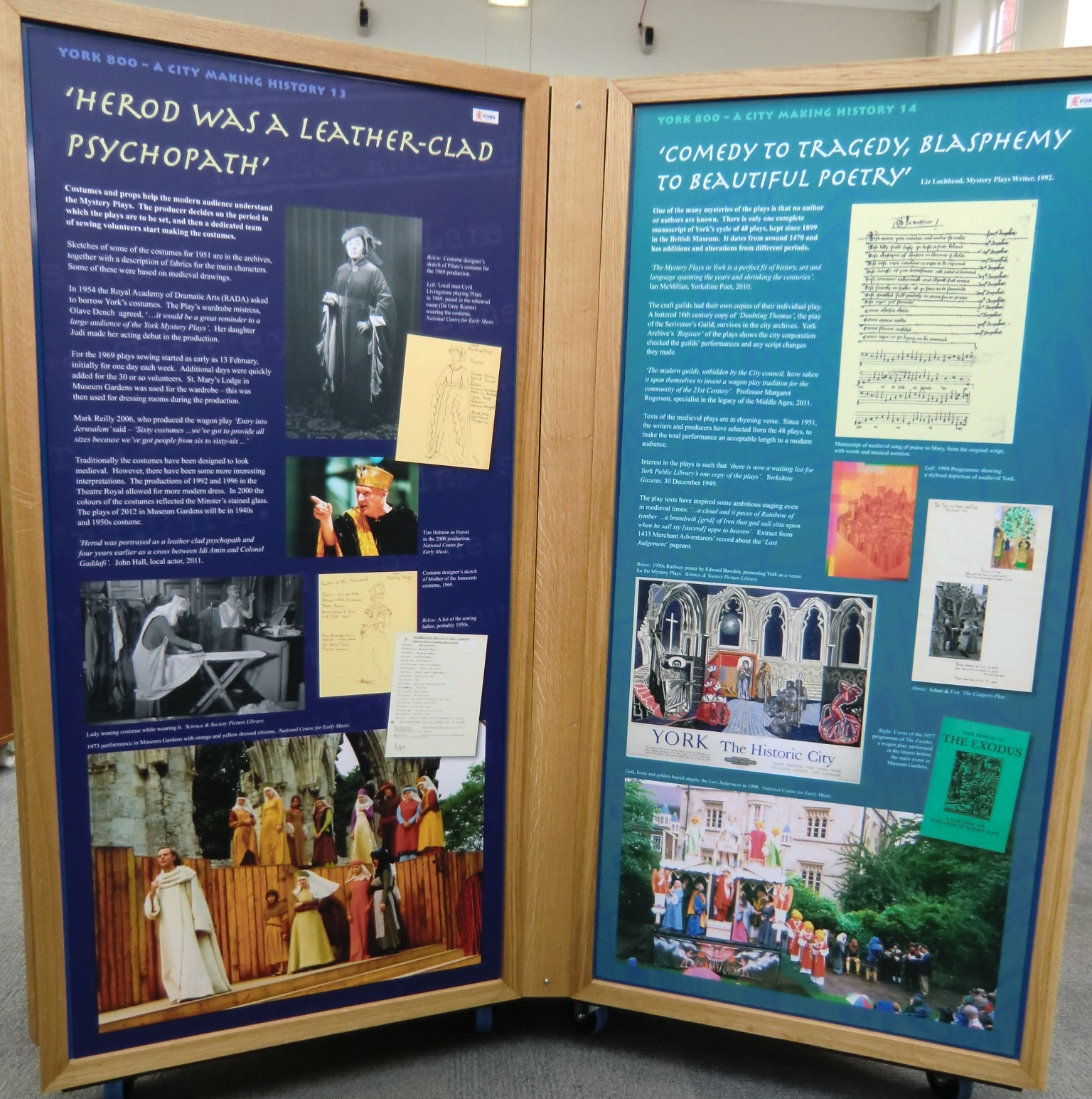Panels in library about the Plays